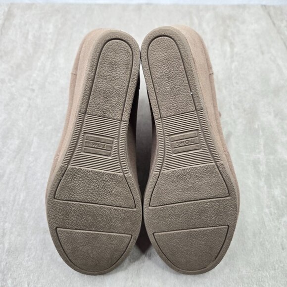 Toms Ankle Wedge Boots 6 Tan Suede Minimalist Casual Boho Chelsea Desert Booties - Picture 7 of 10